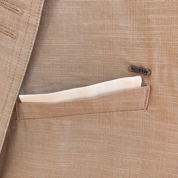 NWOT Men’s Guess Blazer Jacket, Tan - Picture 4 of 10
